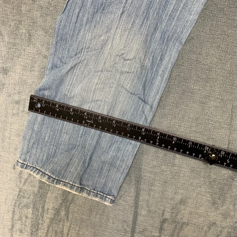 Levi's 514 Slim Straight Jean Men 30x32 Blue Denim Light Wash Distressed Pockets